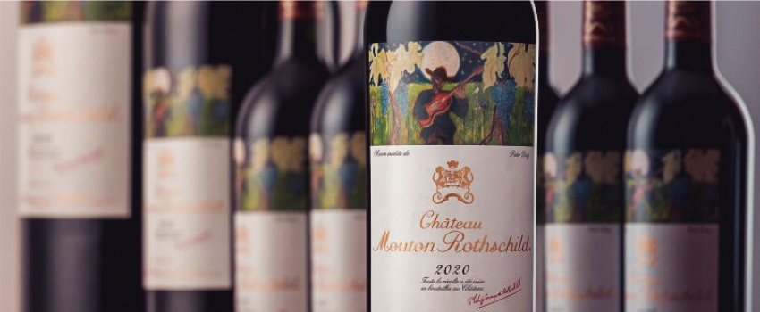 Bottles of Mouton Rothschild 2020