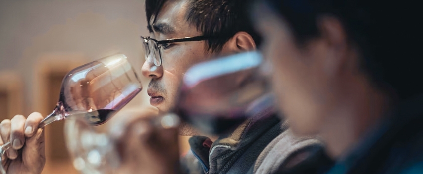 Chinese wine buyers, tasting wine