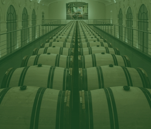 Chateau Pavie barrel room winery