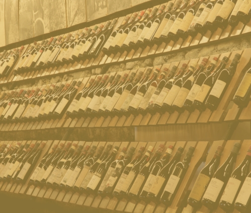 Fine wine bottles