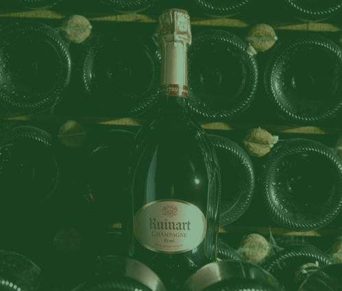 Dom Ruinart Rose Champagne bottles